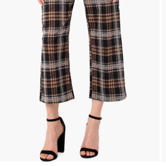 Liverpool Los Angeles Mabel Plaid Wide Leg Crop Pants, Size 2 - Picture 3 of 11